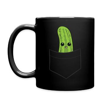 Concombre - Dans la poche de poitrine / poche de chemise - Mug uni - noir - Gauche
