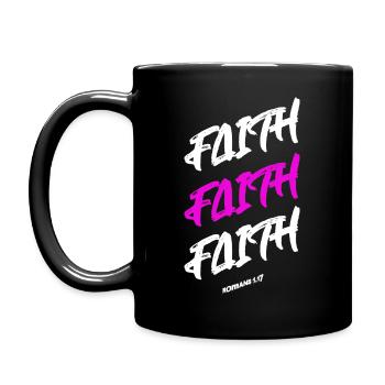 Faith Romans 1,17 - Tasse einfarbig - Schwarz - Links