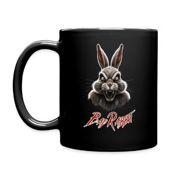 Bad Rabbit - cooles lustiges Hasen Fun Motiv - Tasse einfarbig - Schwarz - Links