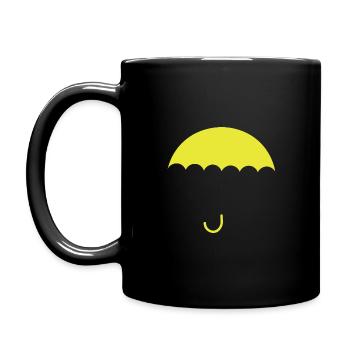 yellow umbrella - Full Colour Mug - black - Left