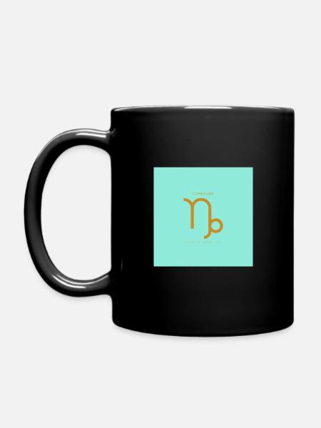 STERNZEICHEN Steinbock -blue/gold- - Tasse einfarbig - Schwarz
