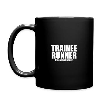Laufen - Trainee Runner Bitte haben Sie Geduld - Tasse einfarbig - Schwarz - Links