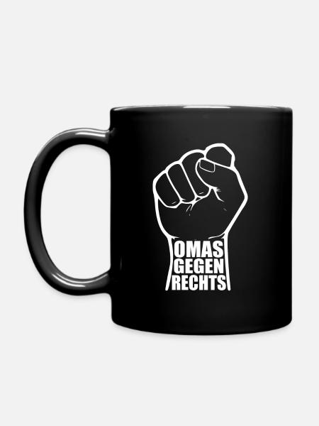 Omas gegen rechts - Tasse einfarbig - Schwarz