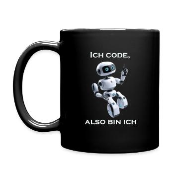 Robot: I code, so I am - Full Colour Mug - black - Left