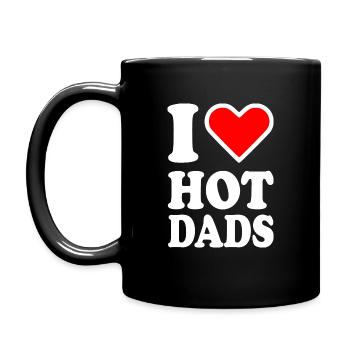 I love hot dads - Tasse einfarbig - Schwarz - Links