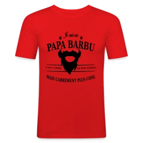 Modèle Papa Stylé Barbu personnalisé sur T-shirt près du corps Homme