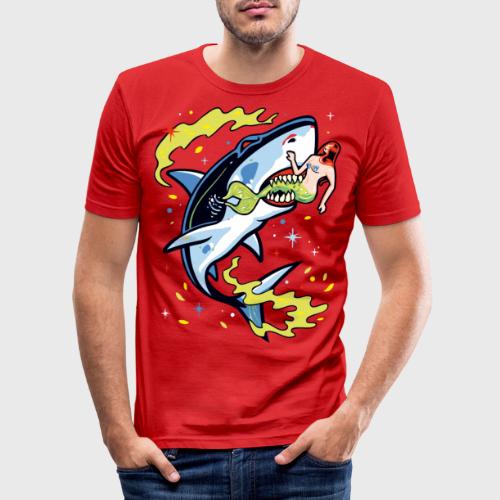 Requin mangeur de sirène - T-shirt près du corps Homme