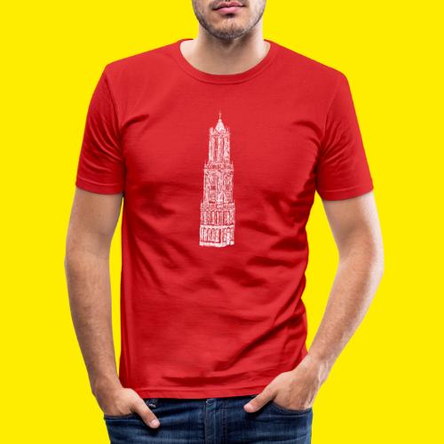 Utrecht Domtoren in line-art - Mannen slim fit T-shirt