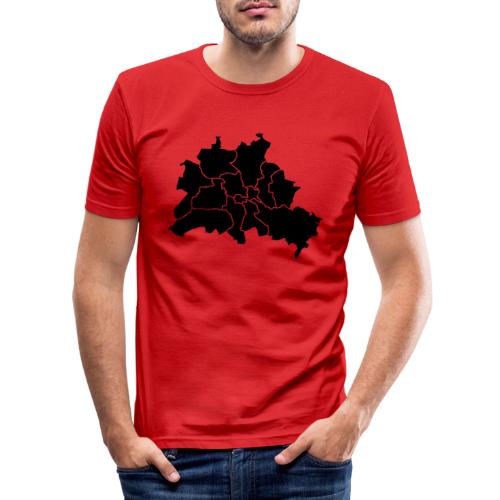 Berlinkarte, Stadtviertel, Stadtteile - Männer Slim Fit T-Shirt