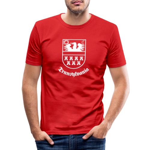 Siebenbürgen-Wappen Transylvania weiss - Männer Slim Fit T-Shirt