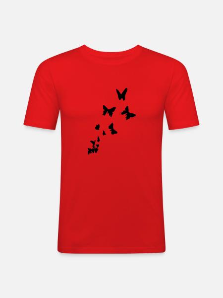 butterfly - schmetterlinge - Männer Slim Fit T-Shirt - Rot