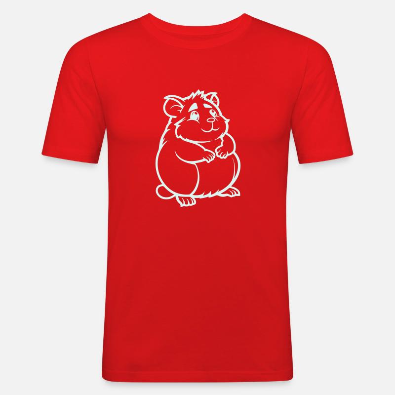 hamster comic tier - Männer Slim Fit T-Shirt - Rot