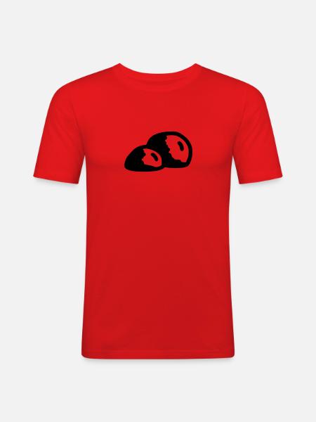 2 Steine - Felsbrocken - Männer Slim Fit T-Shirt - Rot