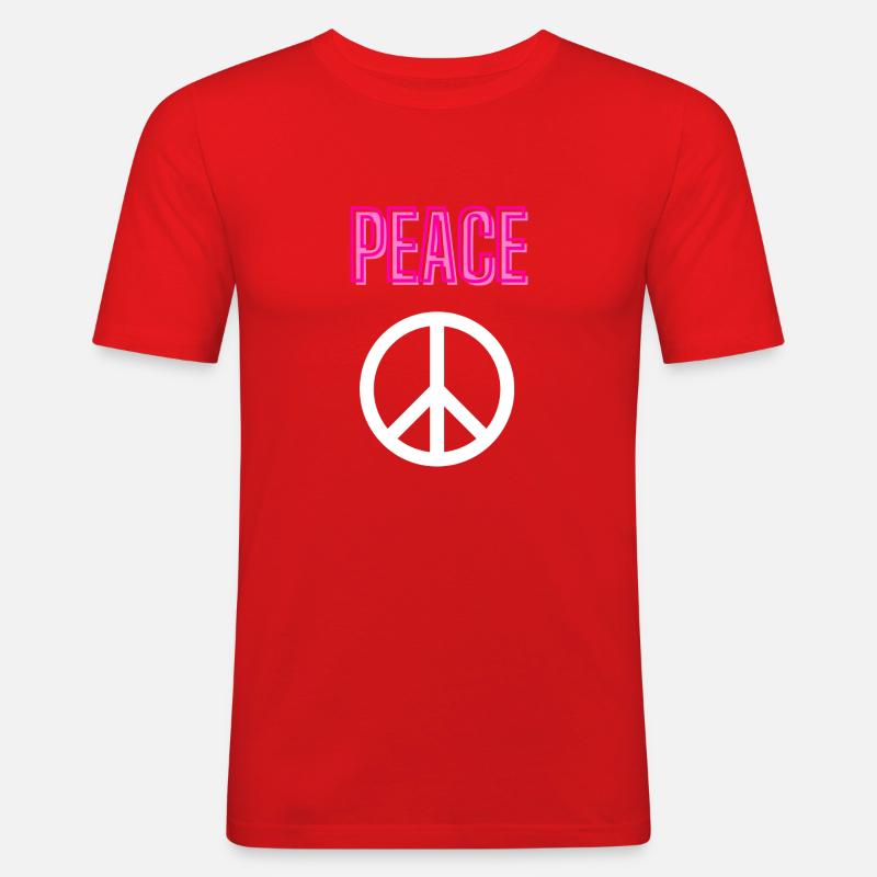 Peace - Splice - Front only - Männer Slim Fit T-Shirt - Rot
