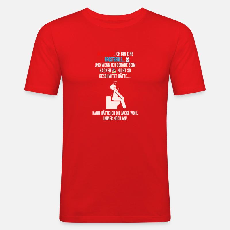 FrostigeErleuchtung oder HitzigeSitzung - Männer Slim Fit T-Shirt - Rot