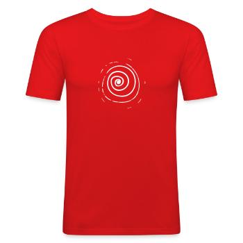 Spirale - Männer Slim Fit T-Shirt - Rot - Vorne - Jaron (178cm)