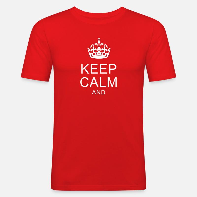 KEEP-CALM-SHIRTS.com ... Dein Text ARIAL - Männer Slim Fit T-Shirt - Rot