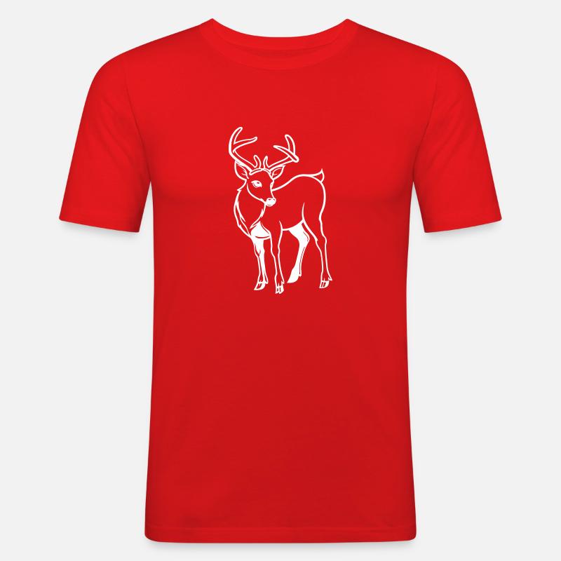 Deer Deer Comic - Men's Slim Fit T-Shirt - red
