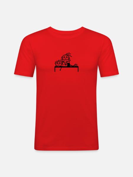 Massage - T-shirt près du corps Homme - rouge