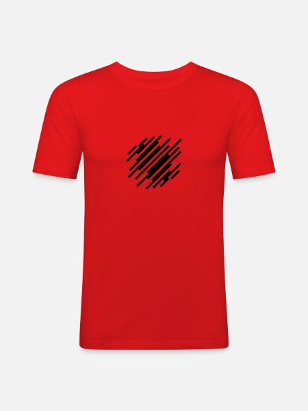 Kreis aus Linien - Männer Slim Fit T-Shirt - Rot