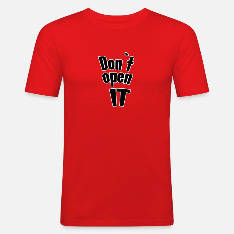 Don`t open it - Männer Slim Fit T-Shirt - Rot