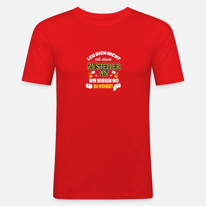 Zusteller Postbote Packetservice Geschenk - Männer Slim Fit T-Shirt - Rot