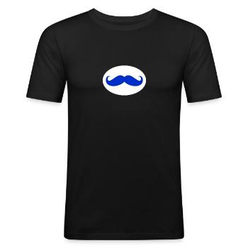 Mr moustache - T-shirt près du corps Homme - noir - Devant - Nik (191cm)