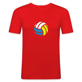 Volleyball - Männer Slim Fit T-Shirt - Rot - Vorne - Jaron (178cm)