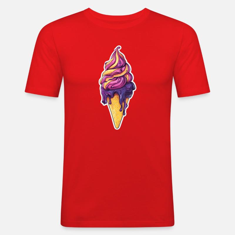 Eiscreme Eis - Männer Slim Fit T-Shirt - Rot