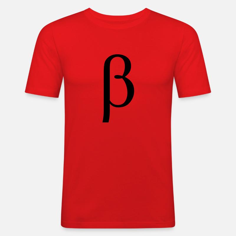 Beta griechischen Buchstaben - Männer Slim Fit T-Shirt - Rot