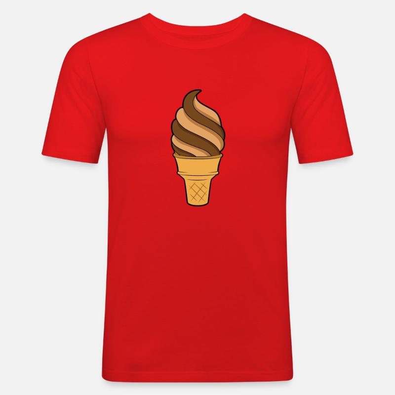 Softeis Eiscreme - Männer Slim Fit T-Shirt - Rot