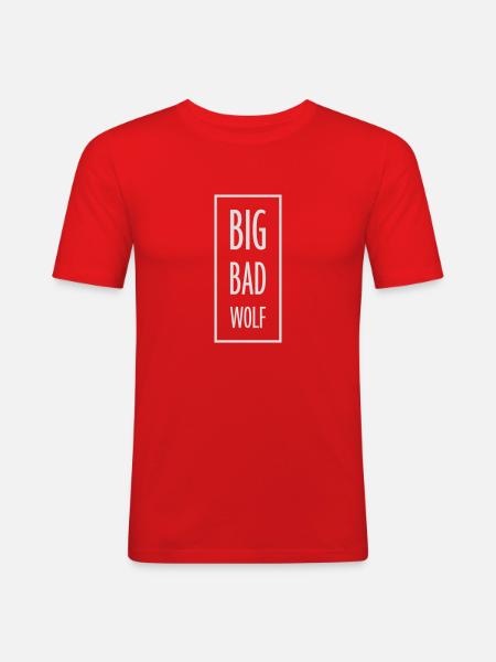 big bad wolf quote - Men's Slim Fit T-Shirt - red