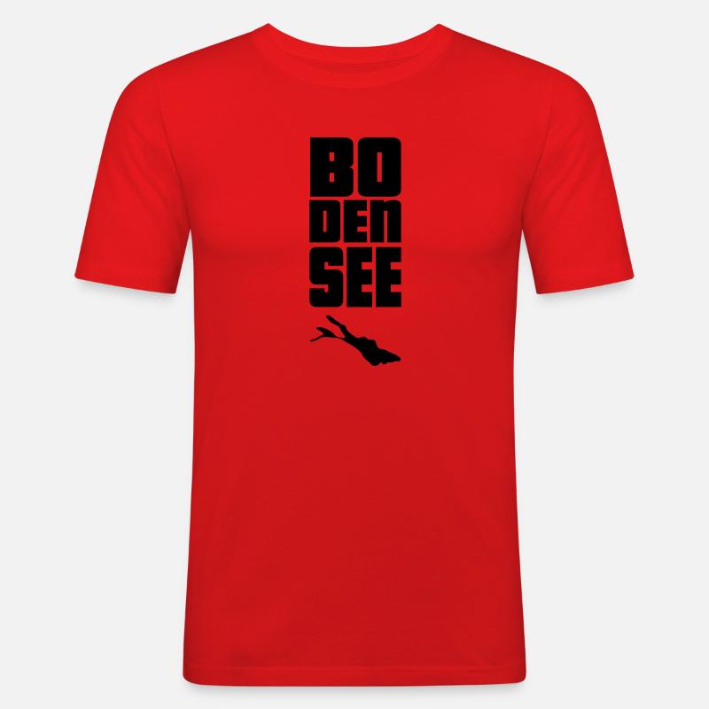 Bodensee - Männer Slim Fit T-Shirt - Rot