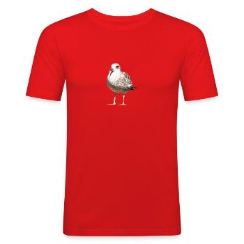 Möve - Männer Slim Fit T-Shirt - Rot - Vorne - Jaron (178cm)