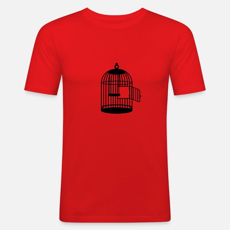 Leerer Käfig / empty cage (1c) - Männer Slim Fit T-Shirt - Rot