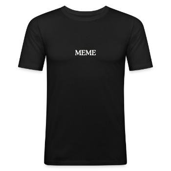 Meme - Men's Slim Fit T-Shirt - black - Front - Nik (191cm)