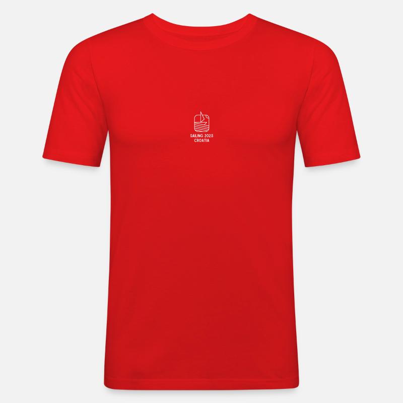 9a - Männer Slim Fit T-Shirt - Rot