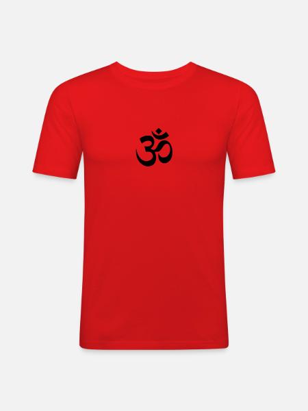 Aum Om Symbol - Männer Slim Fit T-Shirt - Rot