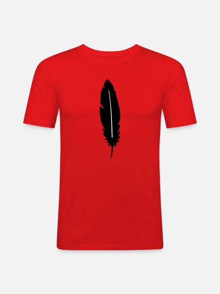 Feather silhouette - Men's Slim Fit T-Shirt - red