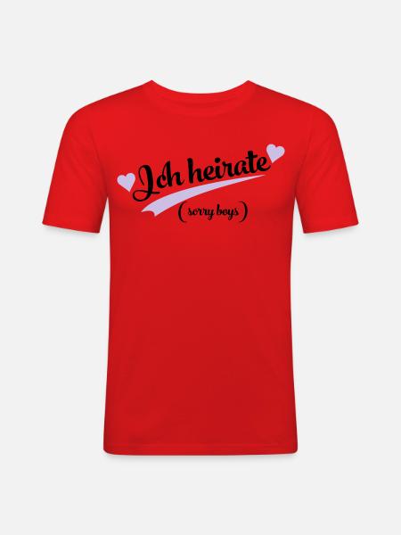 lustiger spruch - Männer Slim Fit T-Shirt - Rot