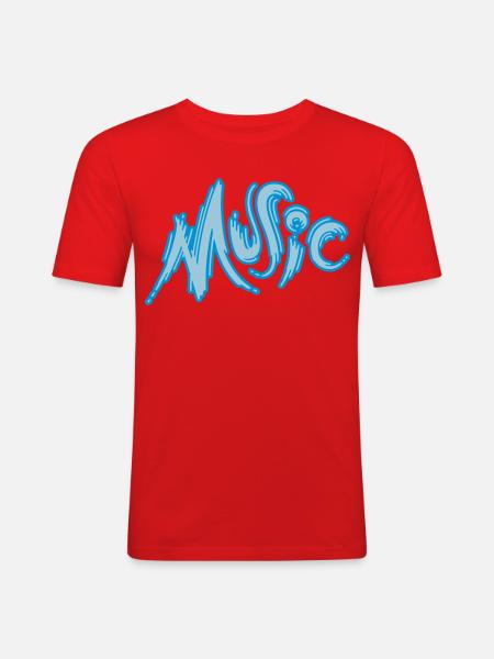Music - Männer Slim Fit T-Shirt - Rot