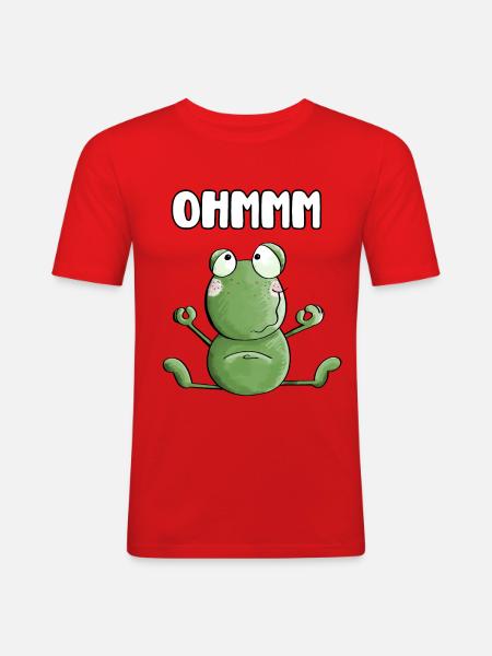Ohmmm Frog - Frogs - Toad - Yoga - Fitness - Men's Slim Fit T-Shirt - red
