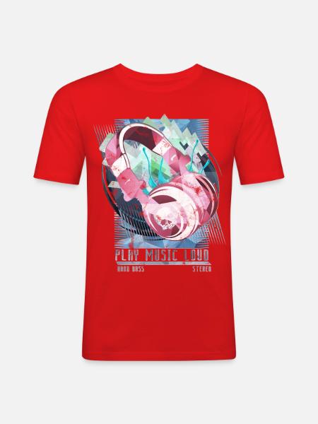 Festival Music Illustration Party - Men's Slim Fit T-Shirt - red