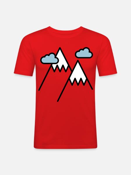 Der Berg ruft - Männer Slim Fit T-Shirt - Rot