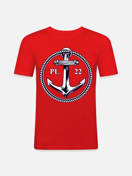 PL22 Marine Anchor - Men's Slim Fit T-Shirt - red
