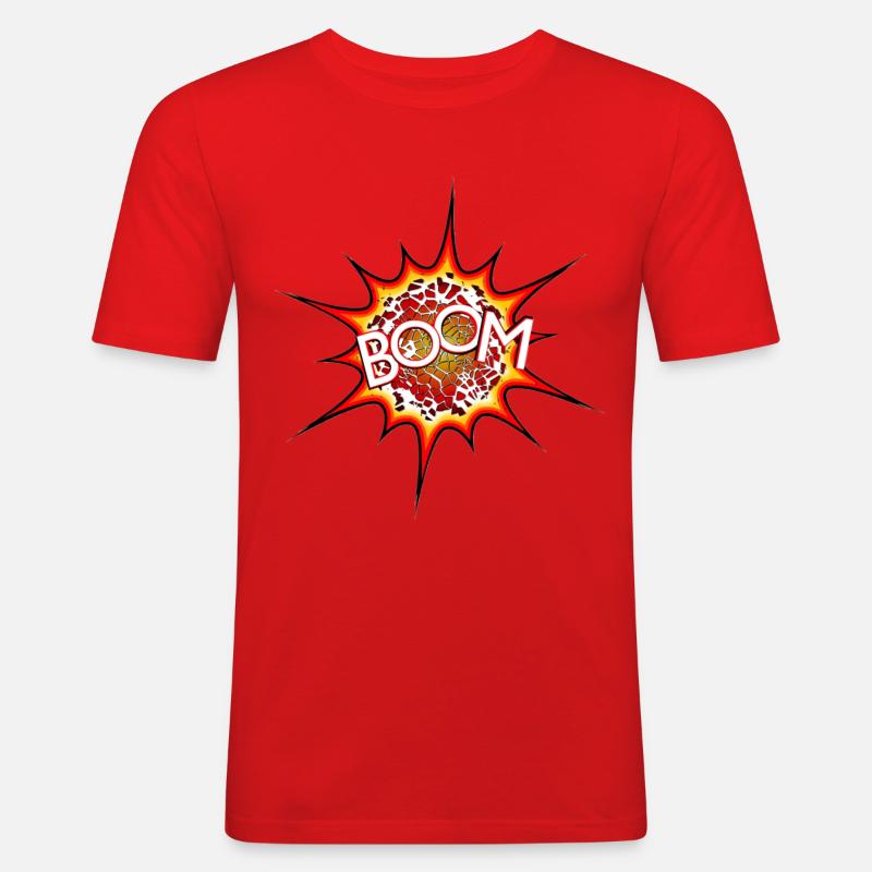 Explosion, Bombe, Explosion, Bombe # - Männer Slim Fit T-Shirt - Rot