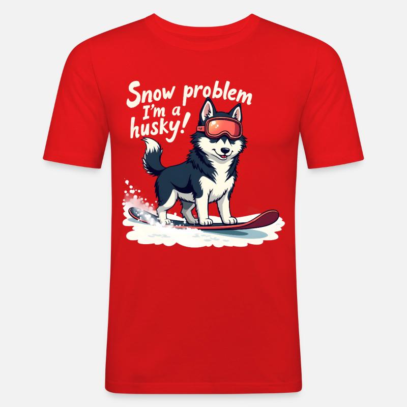 Kein Problem, ich bin ein Husky! - Männer Slim Fit T-Shirt - Rot