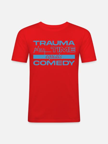 Trauma + Time = Comedy - Men's Slim Fit T-Shirt - red