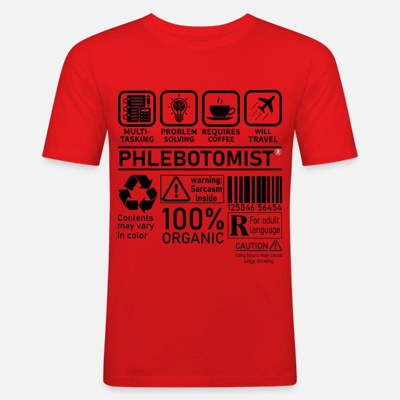 Phlebotomist multi tasking problem solving - Männer Slim Fit T-Shirt - Rot