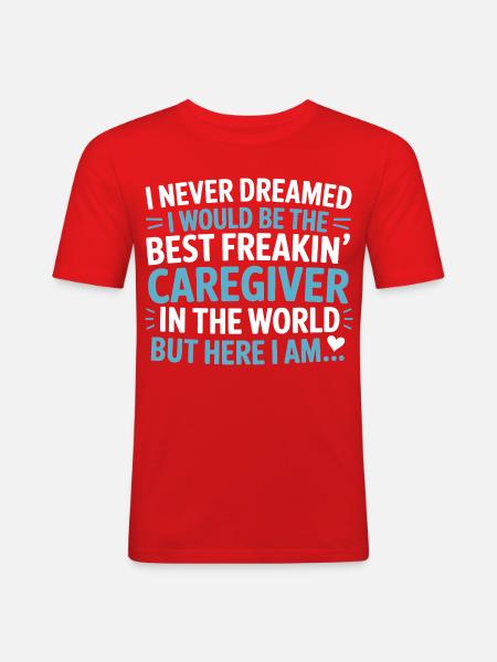 Beste Pflegerin Der Welt Design - Männer Slim Fit T-Shirt - Rot